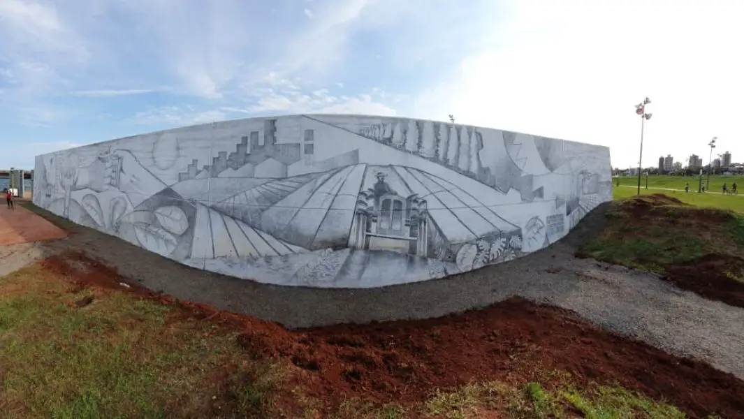 El mural hecho a lápiz más grande del mundo está en Posadas, Argentina