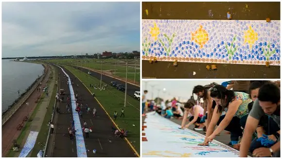 Récord artístico en Encarnación, Paraguay deja una “huella” en la comunidad 