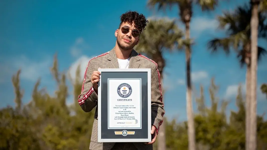 Prince Royce finaliza el 2020 con un reconocimiento oficial de Guinness World Records