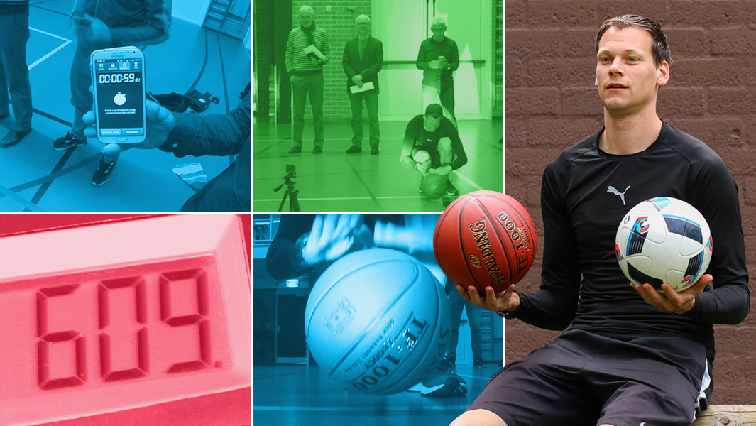 Most basketball bounces in one minute header
