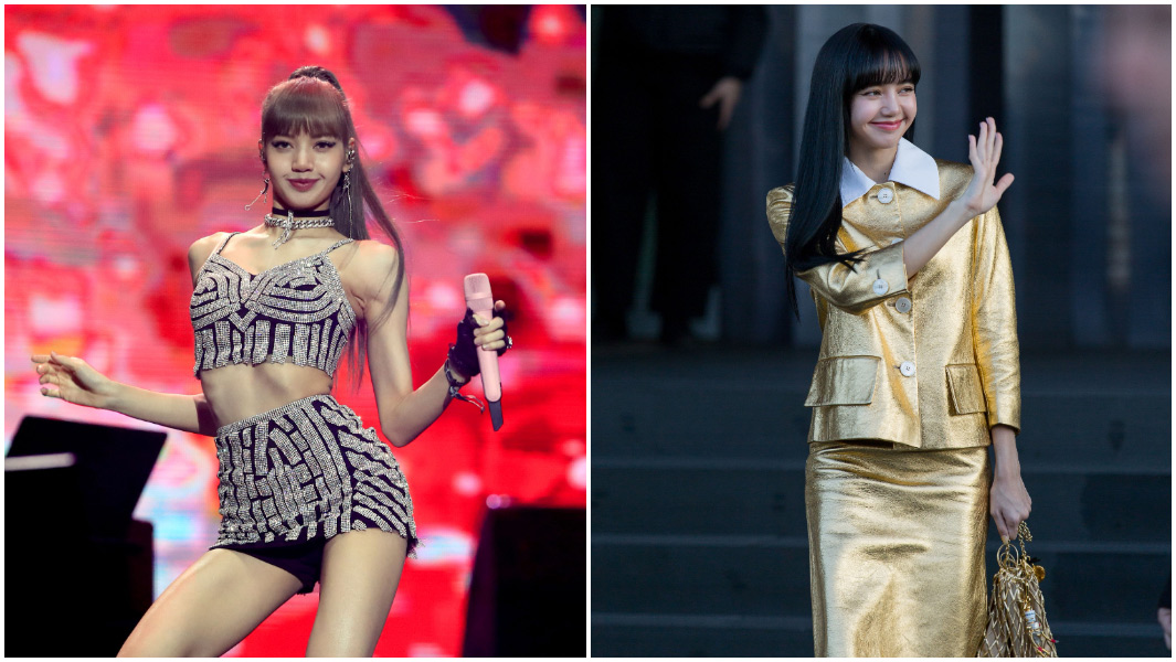 Lisa BLACKPINK split image