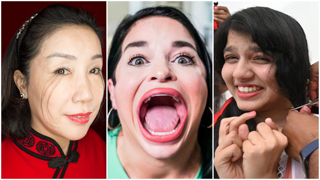 split image longest eyelash sam ramsdell nilanshi patel