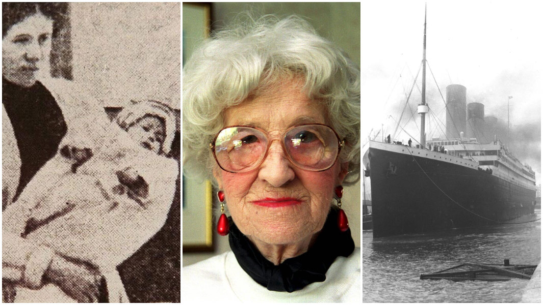 split image of Millvina Dean
