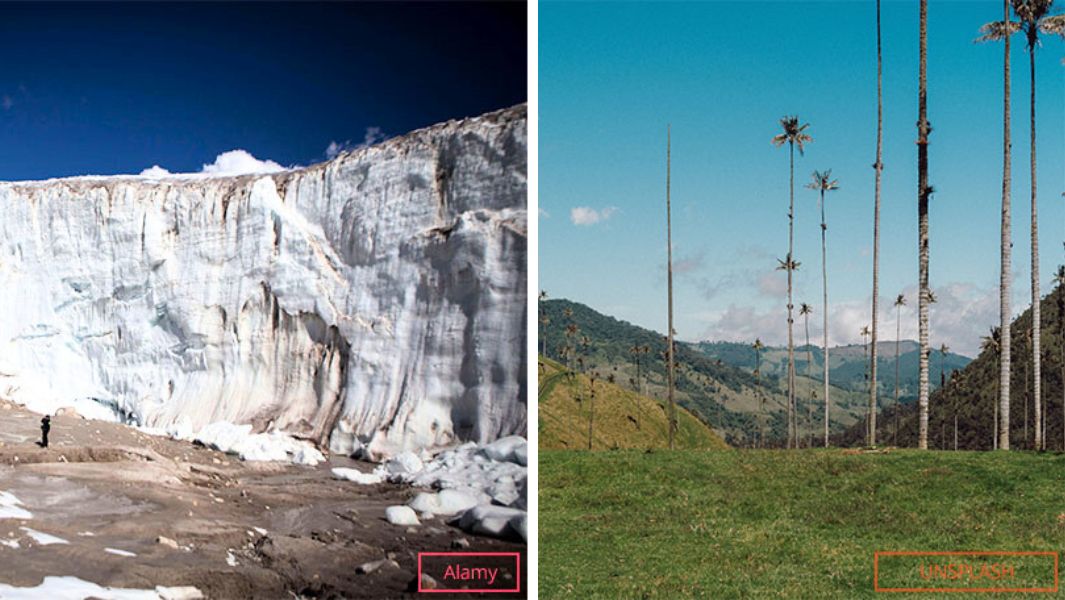 split image natural places in south america