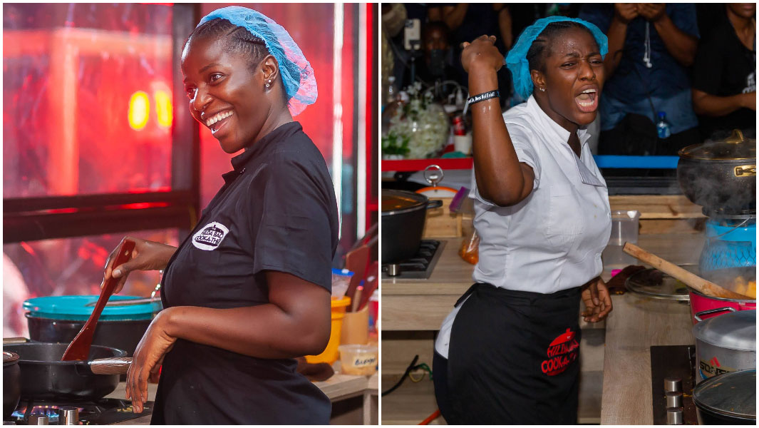split image of Hilda Baci cooking