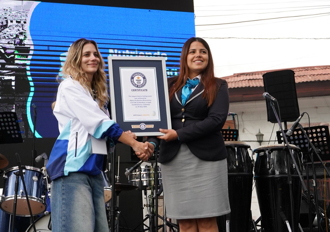 Certificate presentation for largest cheese tasting event