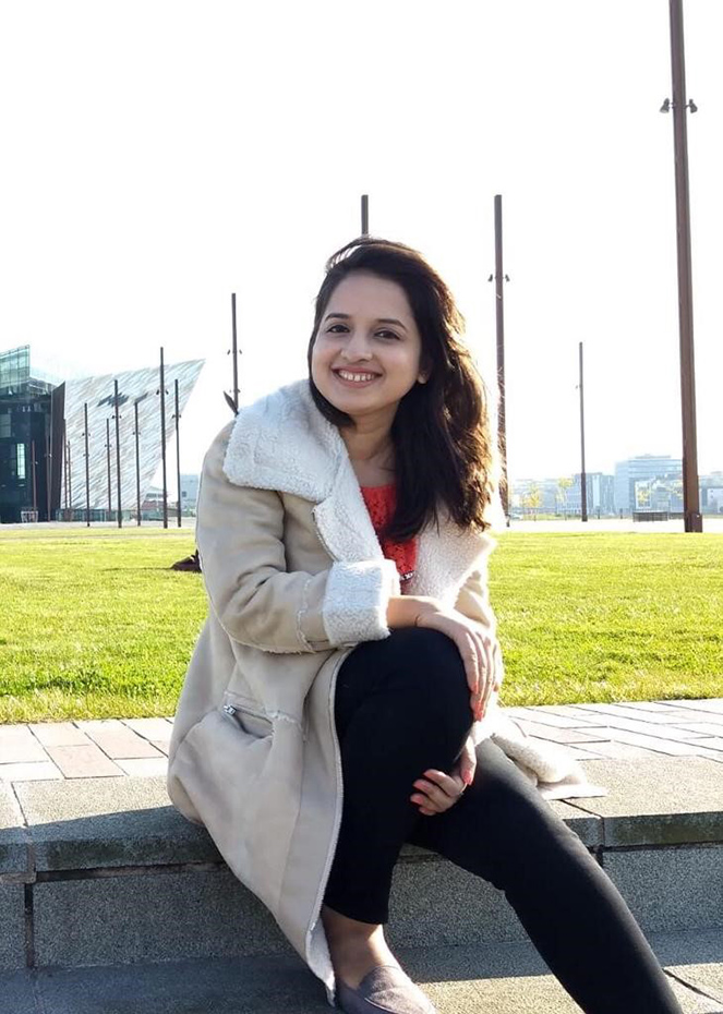 Aishwarya Khokle sitting down
